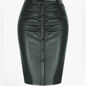 Faux Leather Black Pencil Skirt NWT